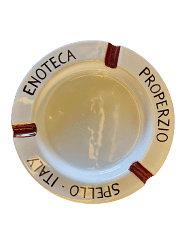 Posacenere in ceramica di Deruta personalizzato Enoteca Properzio